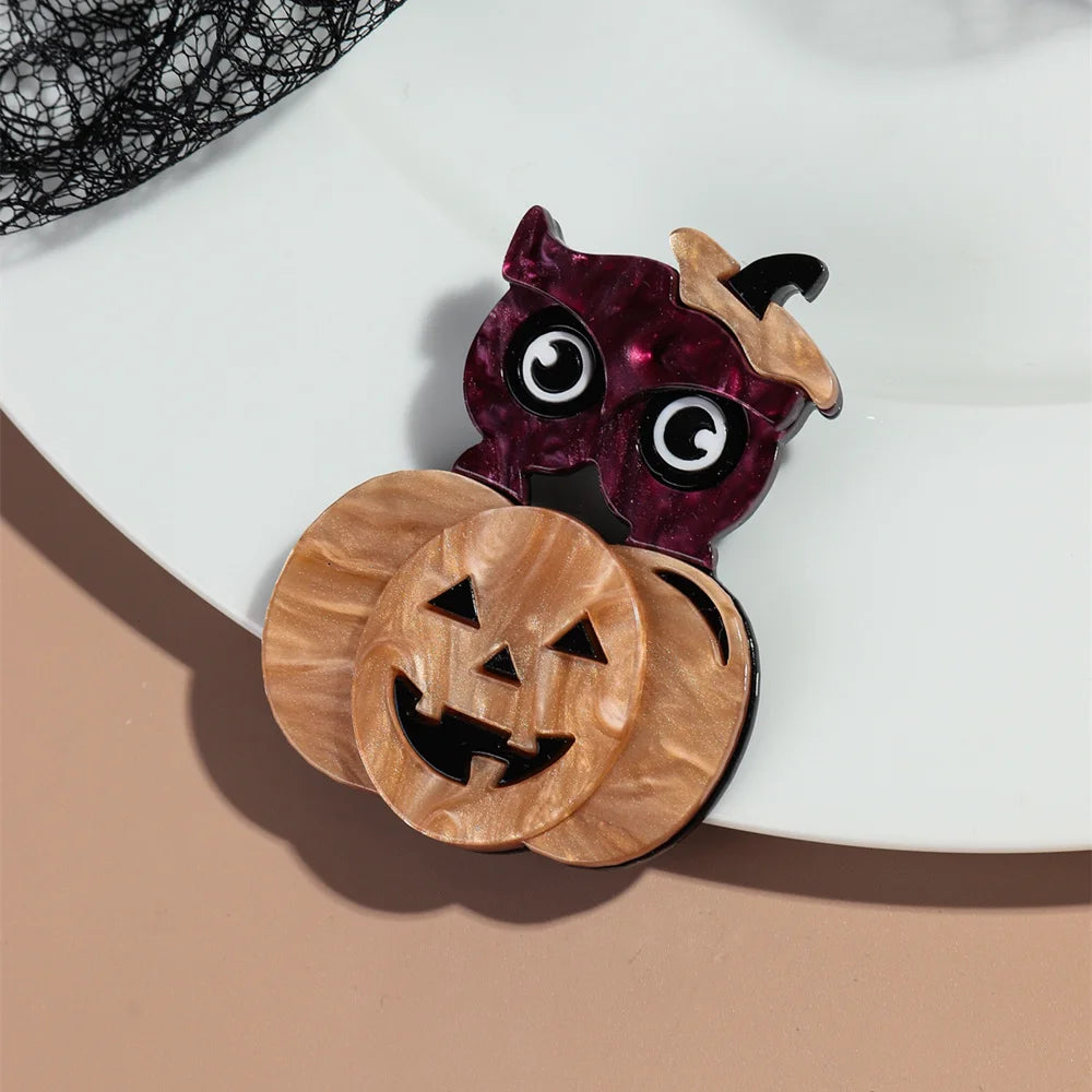 EtherealBe bat and pumpkin lapel pins Halloween with vibrant colors and fun design for festive style