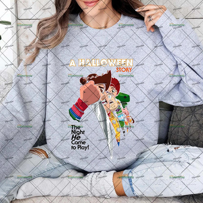 EtherealBe Toy Story Halloween hoodie women featuring colorful graphics and cozy fit for fall fashion
