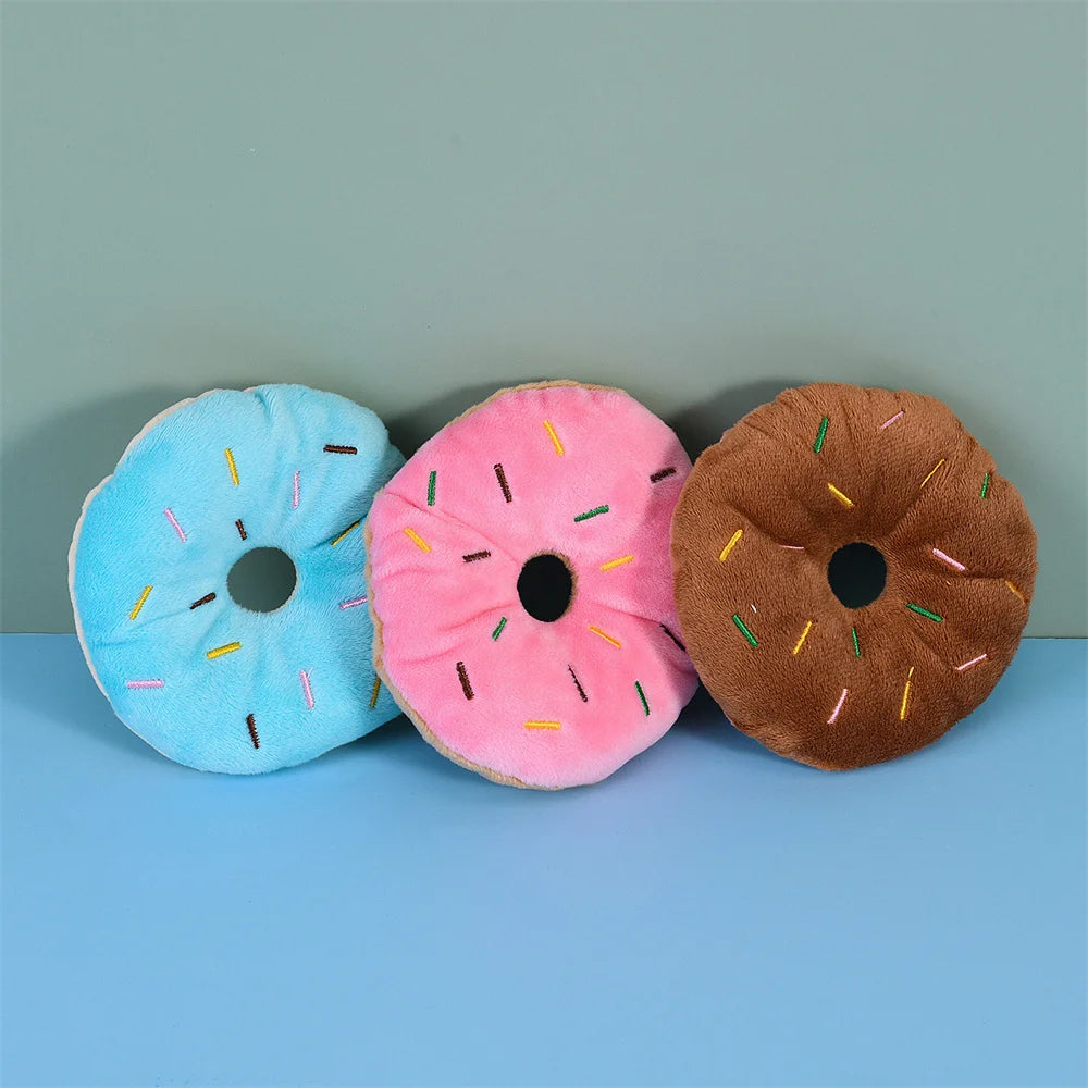And Relieve Boredom For Dogs Chew Toy Cute Puppy Squeaker Sound Toys Doughnut Design Dog Supplies Puppy Chewing Toys Dog Toys