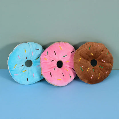 And Relieve Boredom For Dogs Chew Toy Cute Puppy Squeaker Sound Toys Doughnut Design Dog Supplies Puppy Chewing Toys Dog Toys