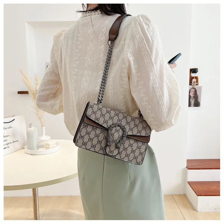 Fashion Popular Women's Bag Trend Brand Retro Chain Shoulder Bag High Quality Ladies Crossbody Bag Designer Luxury Handbag
