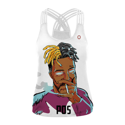 EtherealBe Halloween graphic workout tank tops for women featuring vibrant artistic design