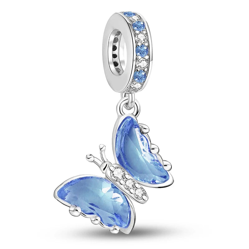 Original 925 Sterling Silver Charms Beads Glowing Luminous Bee Firefly Butterfly Pendant for Bracelet Bangle Charm DIY Jewelry