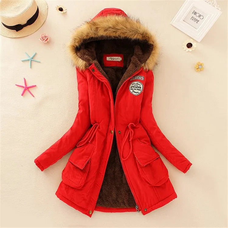 Winter Women's Coats Parka Streetwear Casual Coats Military Hooded Fur Coats Down Jackets Winter Coat Women  Jacket Women