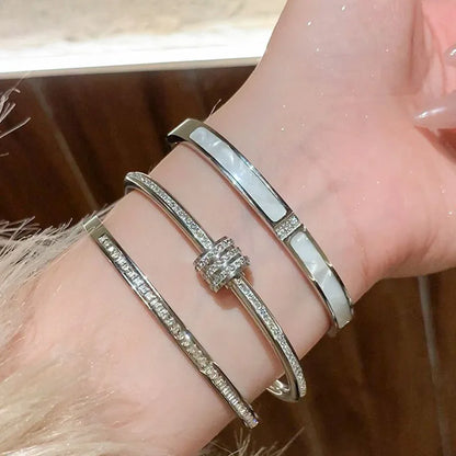 Silver Color Stainless Steel Colorfast Bracelets Skyful Star Bracelet Set for Women Fashion Light Luxury Jewelry Gifts Wholesale