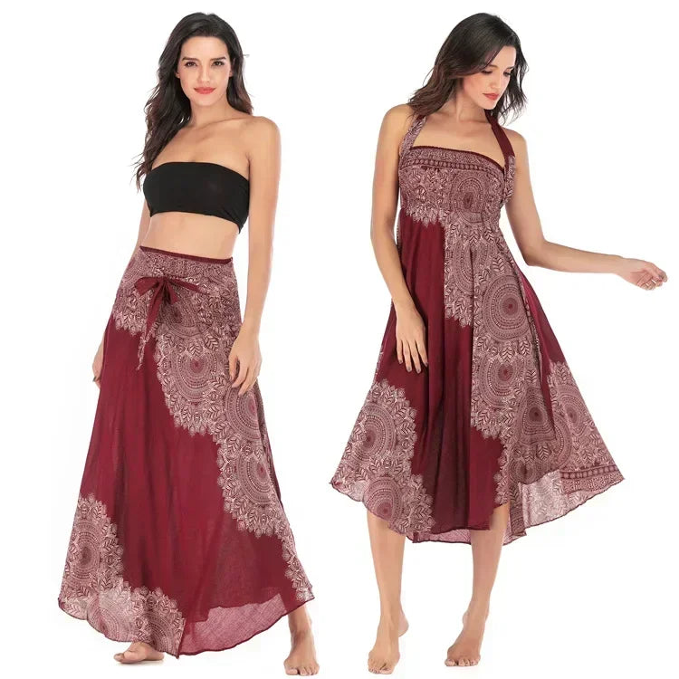 Sexy Summer Long Boho Bottom Women Skirt Vintage Casual Ropa Mujer Faldas Loose Fashion y2k Maxi Skirts Woman Clothing Saia Jupe