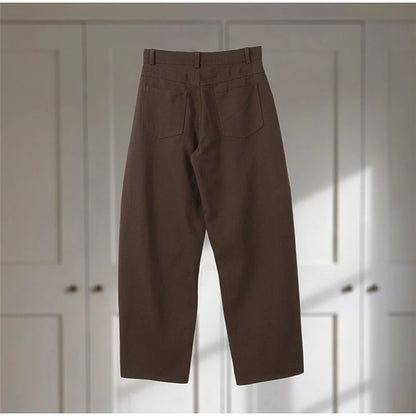 Vintage Solid Denim Jacket Pants Sets Women O-neck Single Breasted Long Sleeve Coat Wide Leg Trousers 2025 Jeans Outfits Street