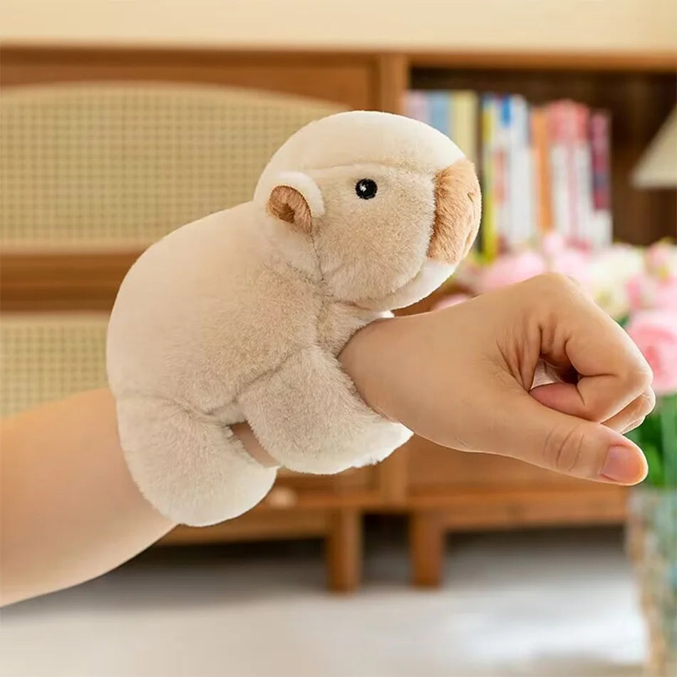 New Capybara Clap Circle Toys Slap Snap Wrap Wristband Bracelet Capybara Plush Hand Ring Fun Pop Circles Kids Christmas Gift