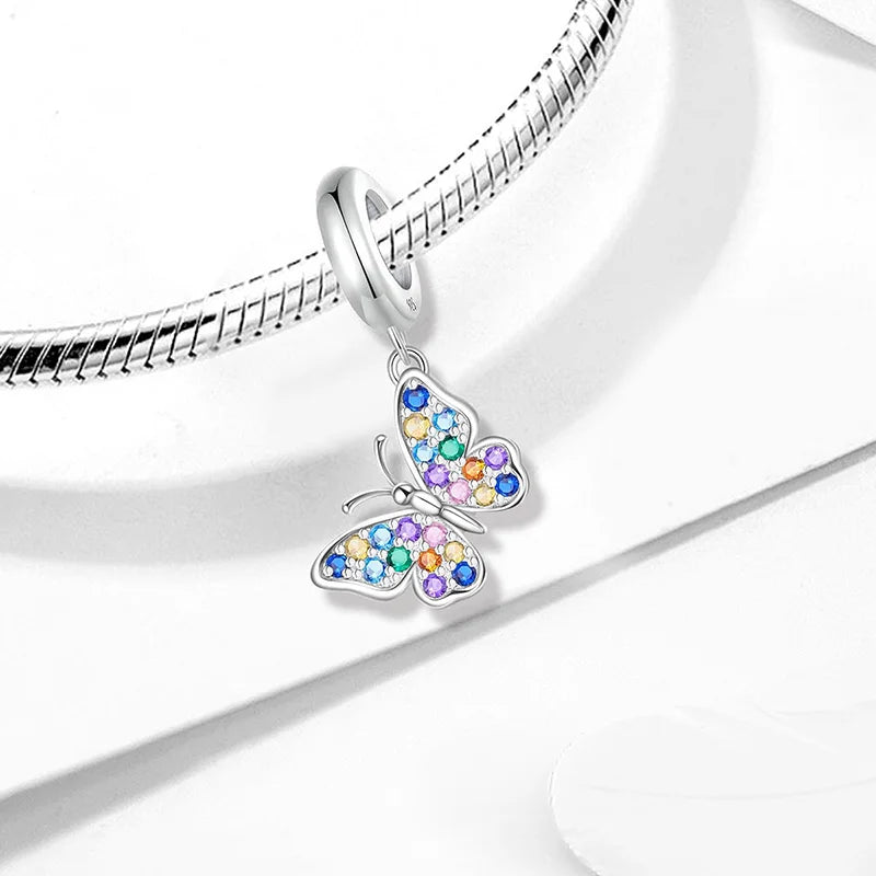 Original 925 Sterling Silver Charms Beads Glowing Luminous Bee Firefly Butterfly Pendant for Bracelet Bangle Charm DIY Jewelry