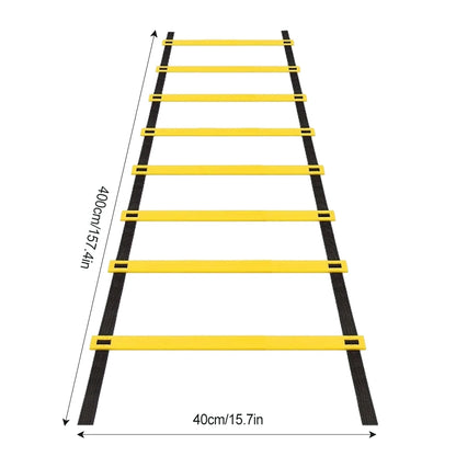 Agility Speed Ladder Nylon Straps Marking Discs Exerciser Resistance Drag Parachutes Sports Running Warm-Up Training Ladder Tool
