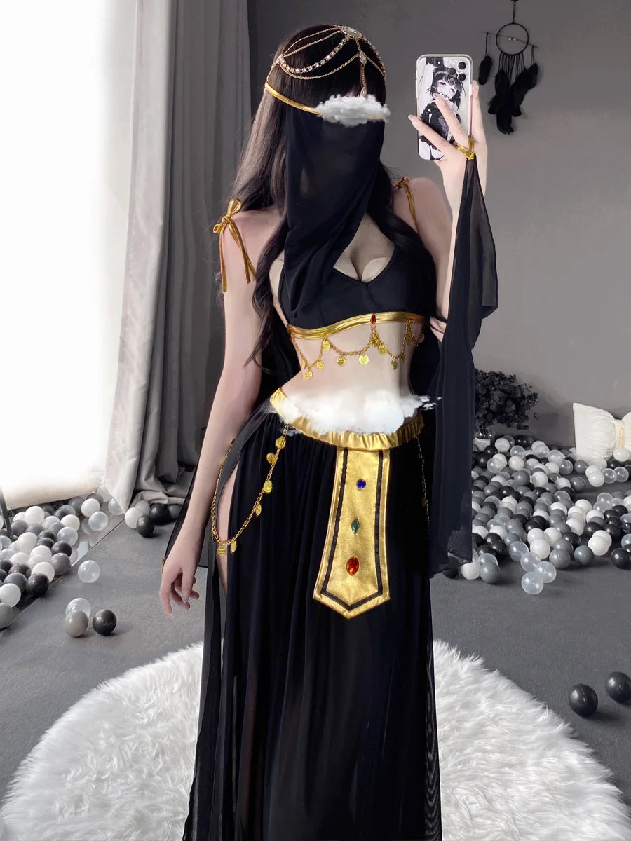 Role Playing Sexy Western Dance Girl Aladdin Peacock Princess Greek Goddess Costume Hot Egyptian Exotic Costume Performance Set
