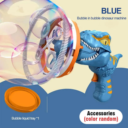 Kids Electric Bubble Machine Soap Bubble Portable Giant Dinosaur Bubble Blower Children Bubble Gun Maker Children Birthday Gift