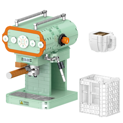 Classic Creative Coffee Machine Mini Diamond Model Building Blocks  City Friend Bricks Toys for Kids Adult Gifts