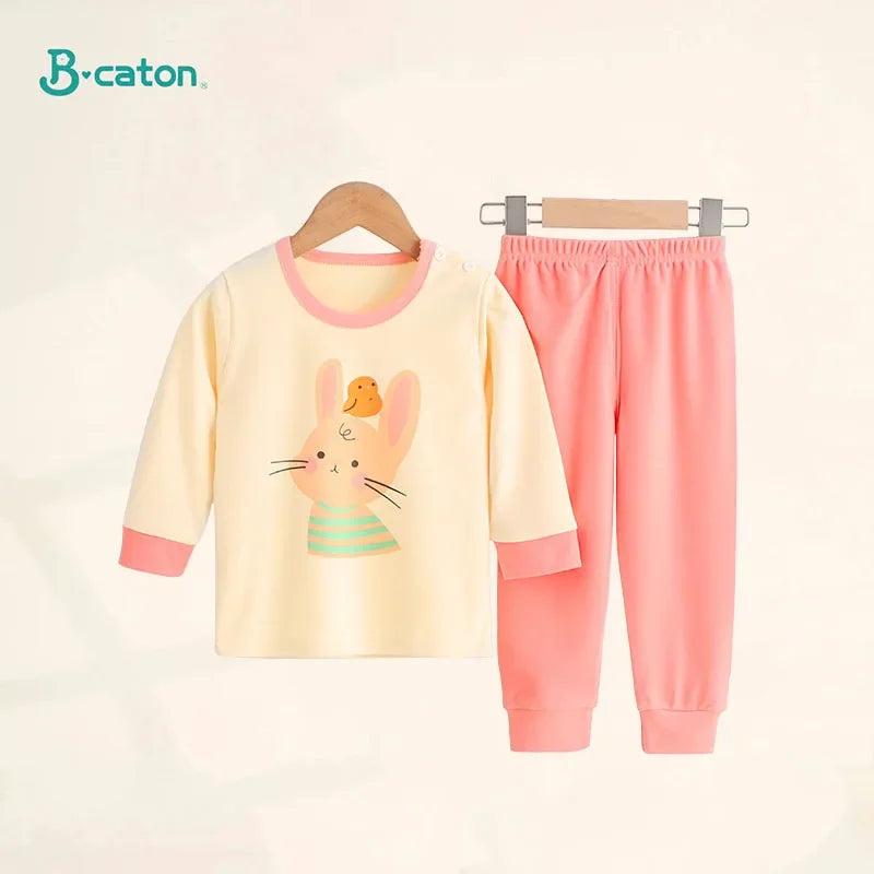 Autumn Winter Children Sets Long Sleeve Cartoon Children Clothing Boys Girls Underwear Sleepwear Round Neck Kids Clothes