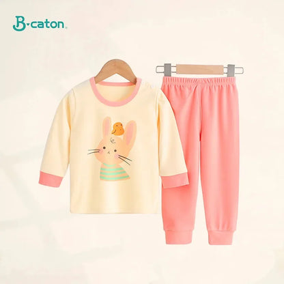 Autumn Winter Children Sets Long Sleeve Cartoon Children Clothing Boys Girls Underwear Sleepwear Round Neck Kids Clothes