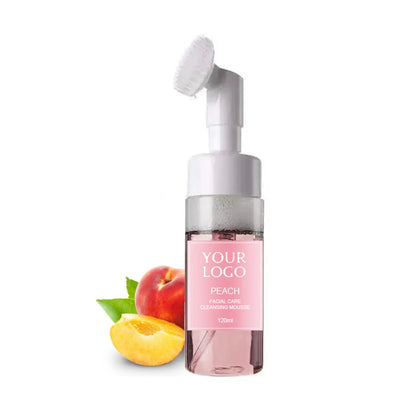 120ml Custom Logo Face Wash Private Label with Brush Avocado Watermelon Green Tea Cleansing Mousse Liquid Face Clean Makeup Milk