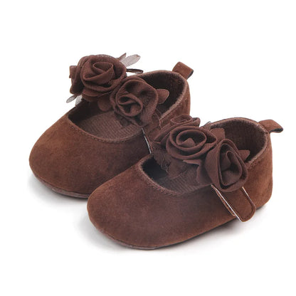 Baby Girl Shoes First Walkers Flower Pattern Fabric Cotton Shoe Unisex Non-slip Breathable Soft Bottom Toddler Crib 0-18M