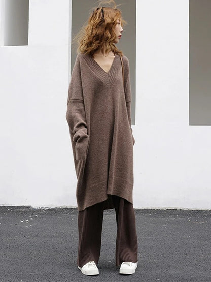 Winter Women Dress Fall Sweater Women Dress Long Sleeve Knitted Dresses Maxi Vintage Oversize Dresses Knitting Thick Warm Purple