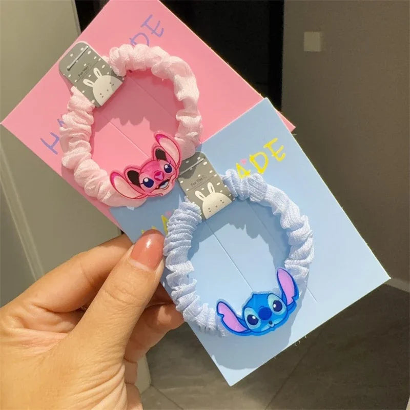 Disney Stitch Hair Ropes Cute Cartoon Angel Girl&Child Hair Accessories Ponytail Holder Fashion Hair Bands Kawaii Holiday Gifts