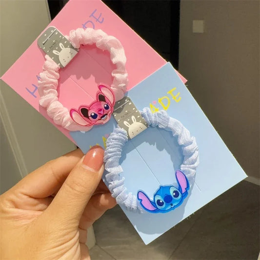 Disney Stitch Hair Ropes Cute Cartoon Angel Girl&Child Hair Accessories Ponytail Holder Fashion Hair Bands Kawaii Holiday Gifts
