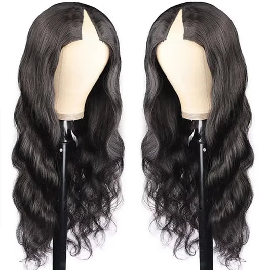 32 Inch Body Wave V Part Wig 200% Density Glueless Body Wave Brazilian 100 Human Hair Easy Install Upgrade Wig Natural Black Wig