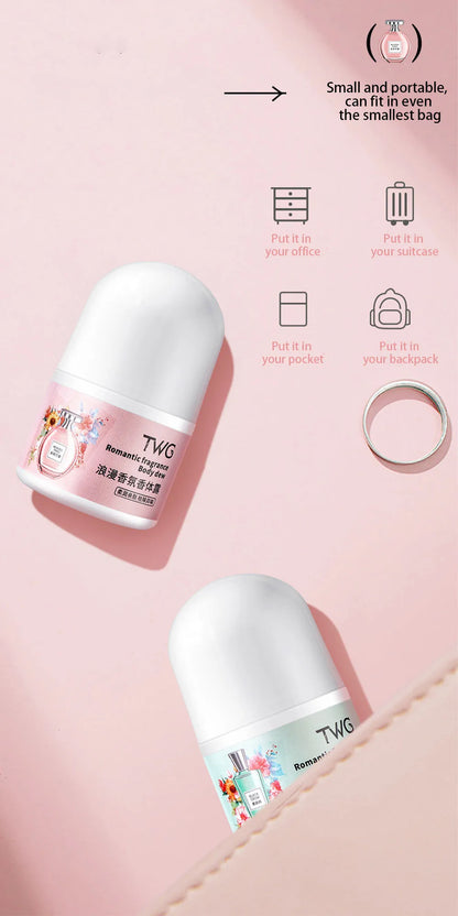 Romantic Fragrance Body Solid Perfume,Roll-on Antiperspirant Lotion,Woody,Floral Fruity Notes,Whole Body Fresh Lasting Fragrance