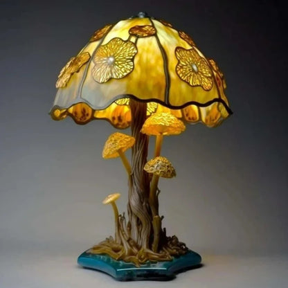 Illusionary Mushroom Table Lamp Colored Resin Plant Flower Series Snail Octopus Creative Color Bedside Retro Night Light