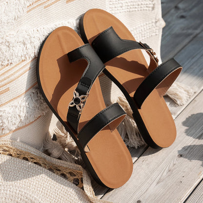 Fashionable Versatile Indoor Outdoor Slip-On Slippers Comfortable Wear-Resistant Polyurethane Soft Bottom Ladies Beach Sandals