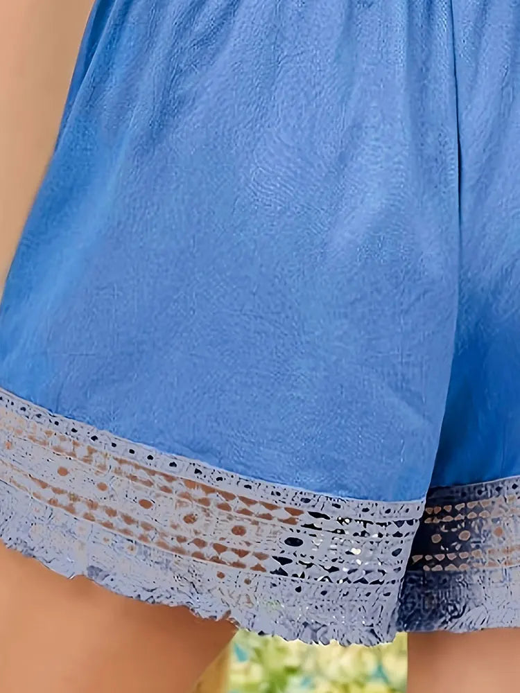 Women Plus Size Woven Spring And Summer Shorts