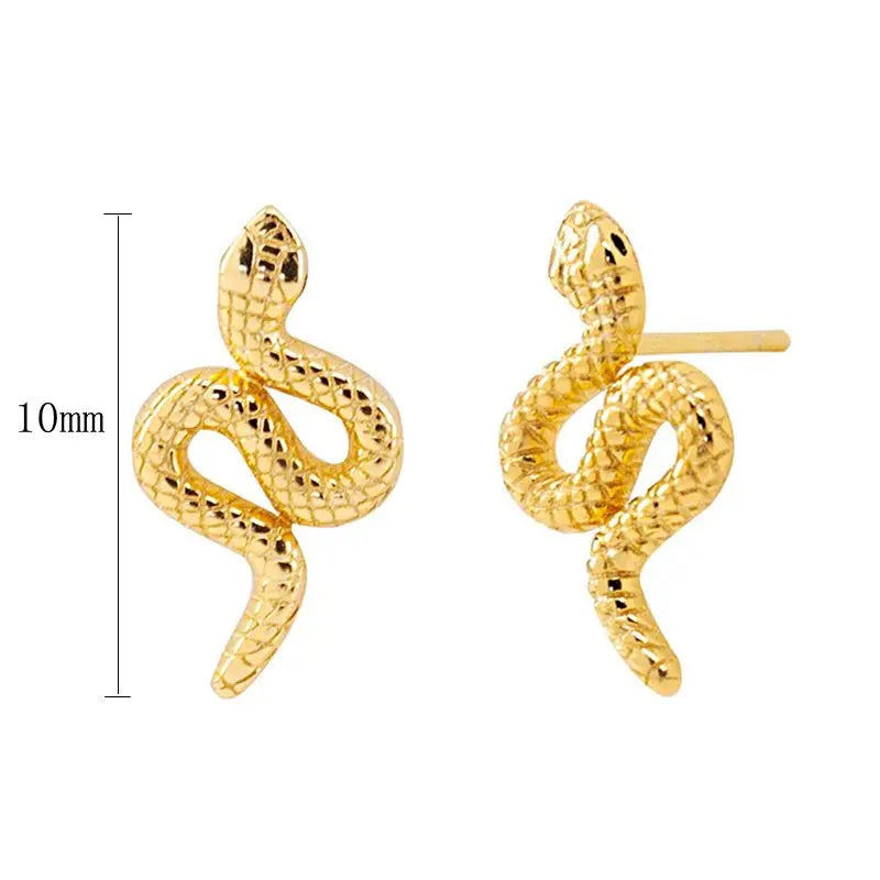 925 Sterling Silver Needle Pave Crystal Snake Type Stud Earrings for Women Simple Cute Animal Earrings Fashion Delicate Jewelry