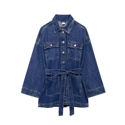 Denim Hoodie Jacket Woman'S Jean Button Up Long Sleeves Washed Casual Denim Casual Jackets For Women 2024 Autumn Versatile