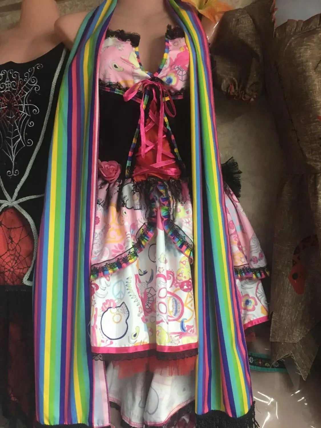 Halloween Costumes for Women Skull Flower Fairy Ghosts Bride Dress Mexico Day Of The Dead Skull Zombie Vampire Cosplay