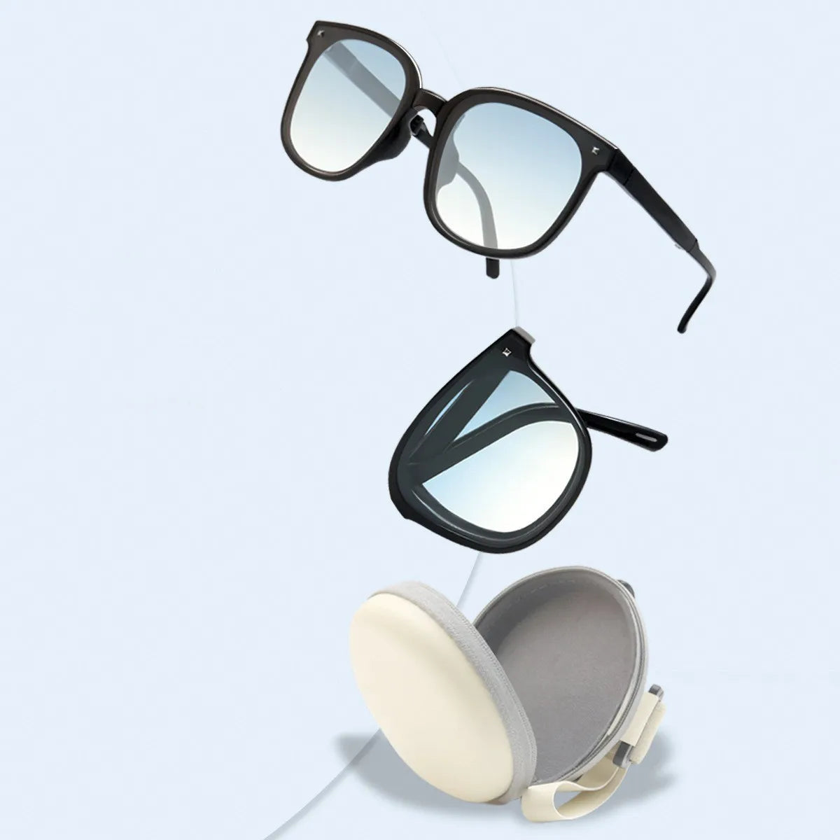 Classic Portable Foldable Anti Glare Shade Glasses Round Frame Outdoors UV Protection Driving Car Protection Sunglasses