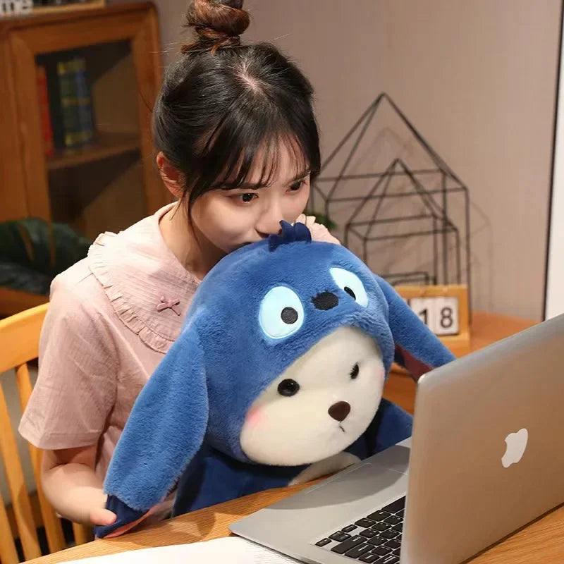 26cm/40cm Cute Bear Turn Into Disney Stitch Plush Toys Lovely Soft Stuffed Cartoon Animals Dolls For Birthday Christmas Gift