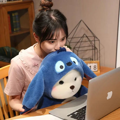 26cm/40cm Cute Bear Turn Into Disney Stitch Plush Toys Lovely Soft Stuffed Cartoon Animals Dolls For Birthday Christmas Gift