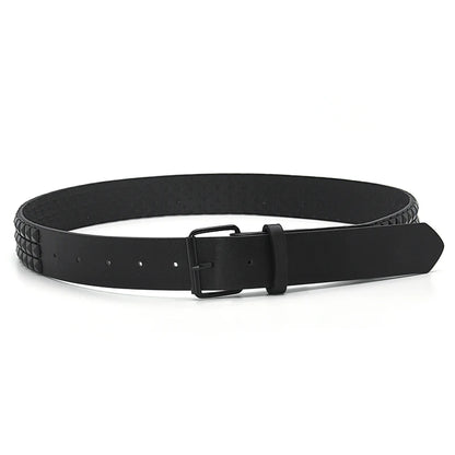 High Quality Rivet Belt Men&Women's Studded Fashion Versatile Belts Punk Rock With Pin Buckle Drop Decoration Black Hot Sale