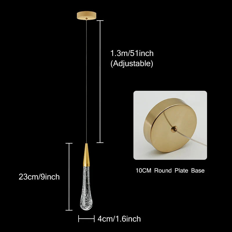 New LED chandelier bedroom restaurant bar chandelier staircase light crystal interior decoration chandelier