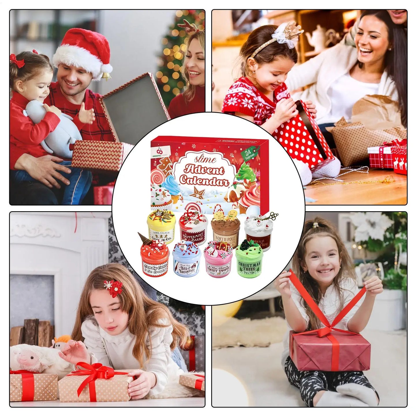 Christmas Holiday Slime Advent Calendar Christmas Countdown for Kids Toys 24 Day Toy Adventure Calendar Christmas New Year Gift
