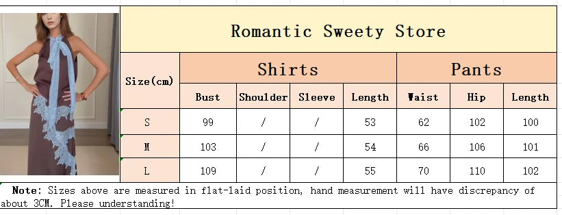 Contrast Patchwork Lace Maxi Skirt Suit Women Satin V-neck Sleeveless Skirts Suits 2025 Lady Summer Casual Daily 2 Pieces Set
