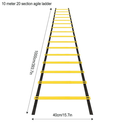 Agility Speed Ladder Nylon Straps Marking Discs Exerciser Resistance Drag Parachutes Sports Running Warm-Up Training Ladder Tool