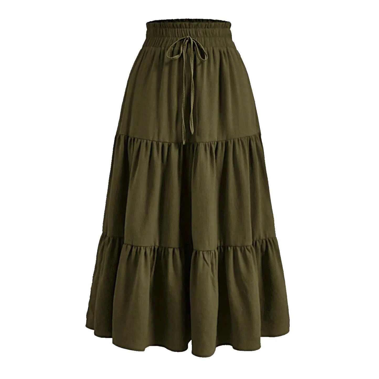 Women'S Boho Vintage Floral Print Maxi Skirt Elastic High Waist Pleated Flowy A Line Long Skirts Toddler Fall 2024 Falda Short