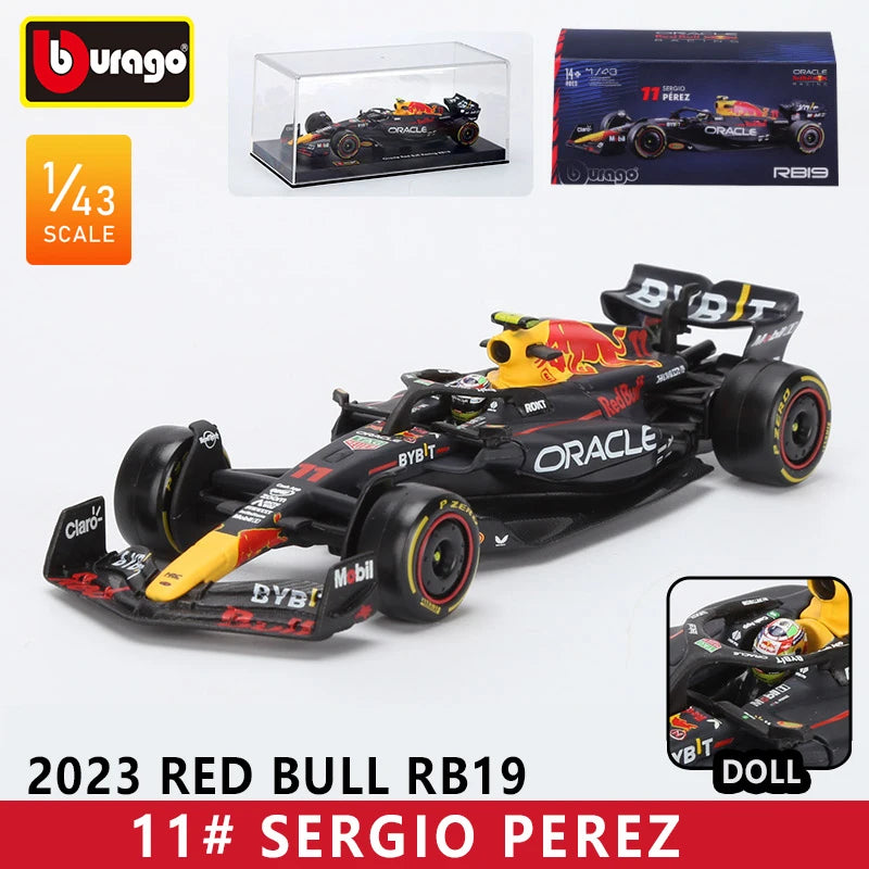 Bburago 1:43 Red Bull F1 Rb19 Las Vegas Miami 1 Verstappen 11 Perez Alloy Scaled Die-Cast Car Model Toys Collection Kid Gift