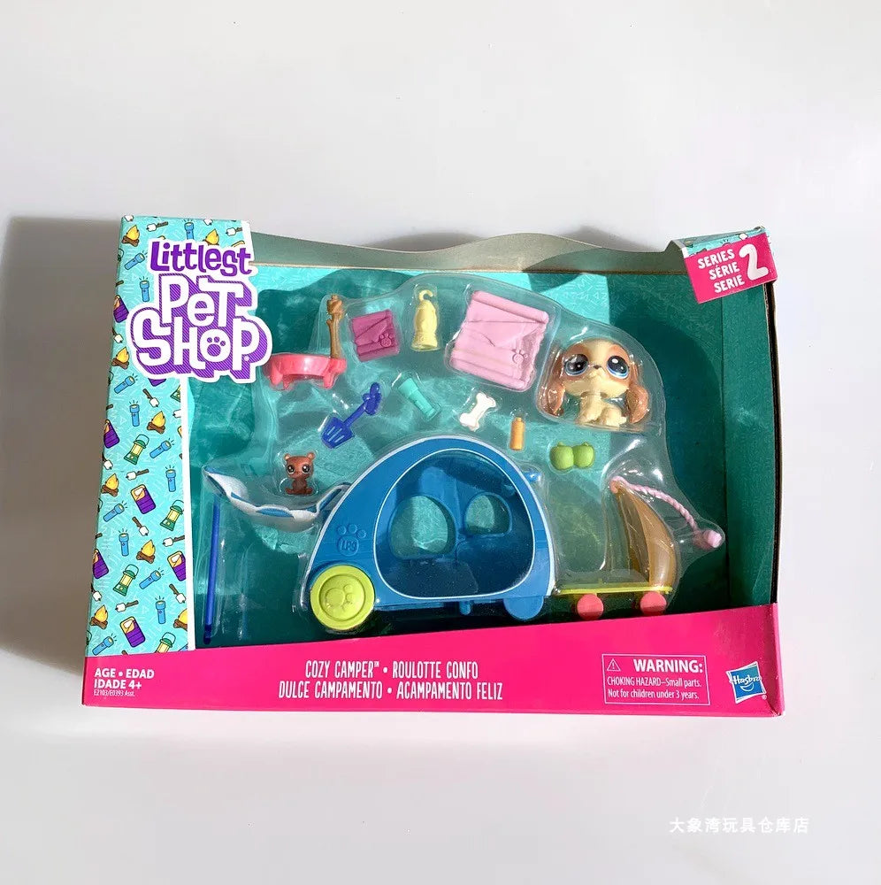Original Hasbro Littlest Petshop Scenario Simulation Set Play House Mini Cute Animal Model Collection Toy Christmas Gift