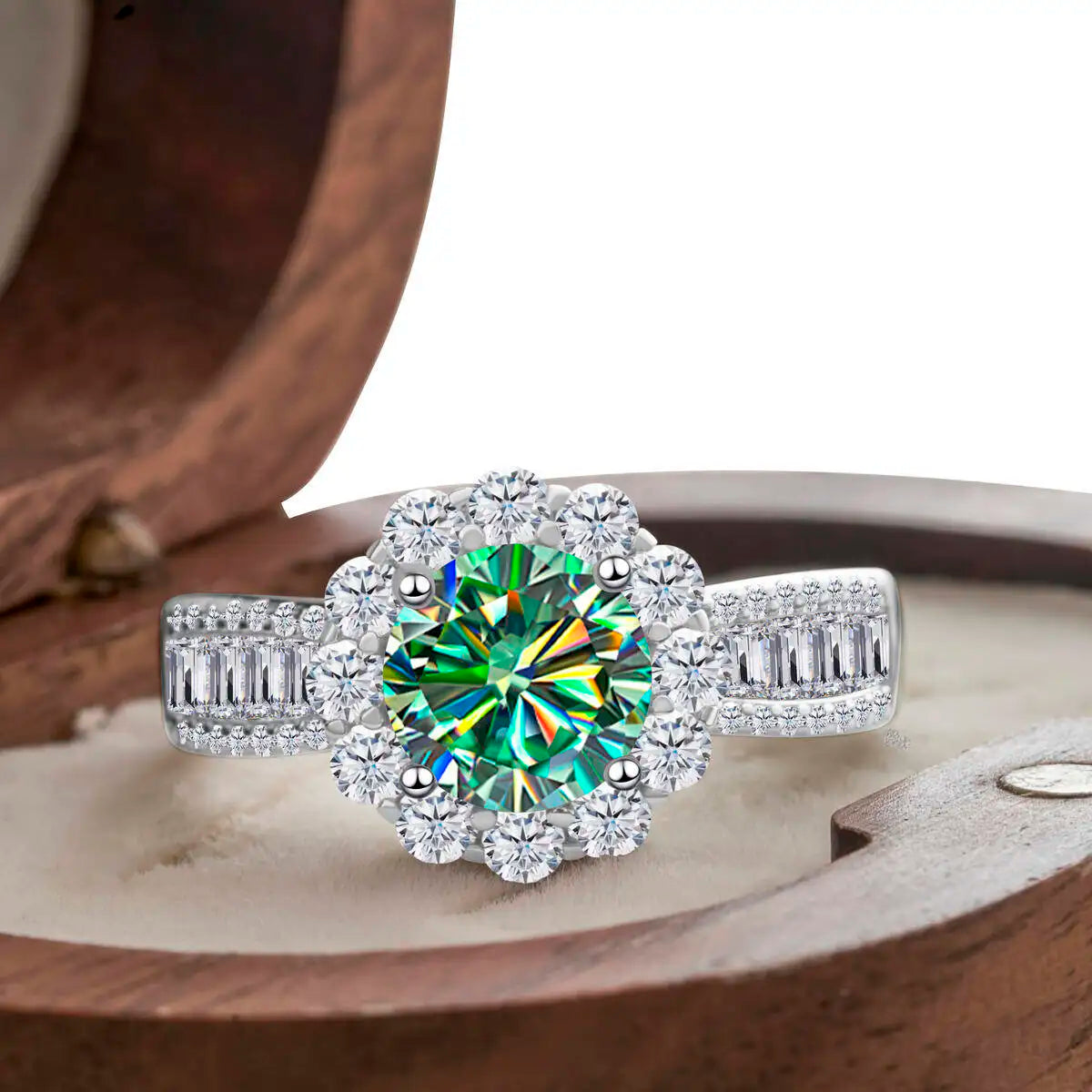 2 Carat Moissanite Ring D Color With Certificate 925 Sterling Silver Butterfly Flower Fairy Ring Engagement Gift Luxury Jewelry