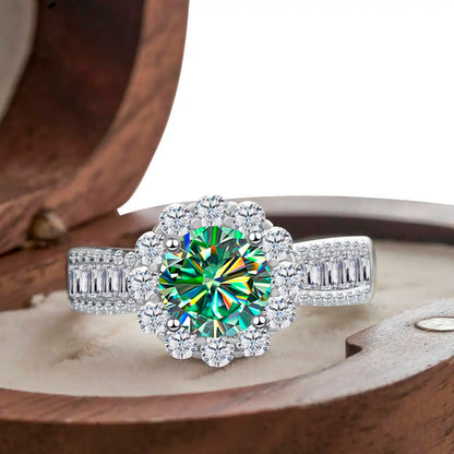 2 Carat Moissanite Ring D Color With Certificate 925 Sterling Silver Butterfly Flower Fairy Ring Engagement Gift Luxury Jewelry