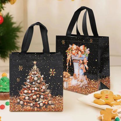 4pcs Christmas Gift Bags Christmas Party Decoration Kids Favors 2025 Xmas Santa Claus Hand Bags Navidad Natal New Year Gift 2026