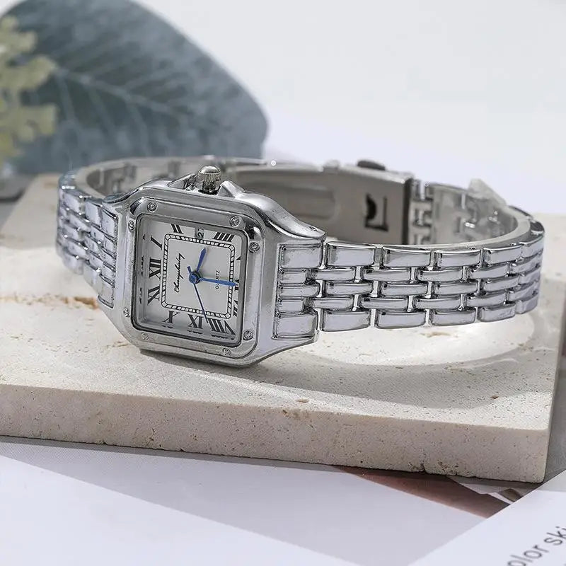 MAYZHISU Luxury Women's Watches Classic Brand Square Ladies Quartz Wristwatches Alloy Strap Business Female Clock Bracelet watch