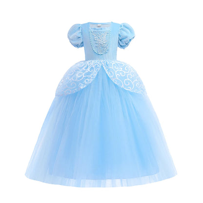 Kids Cosplay Costume Girl Summer Pageant  Fantasy Children Cinderella Carnival Clothes Princess Birthday Dress 2-10 Year