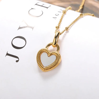 Punk Cuban Chain Heart Necklace For Women Hip Pop Stainless Steel Choker Fashion Wedding Party Jewelry Gift