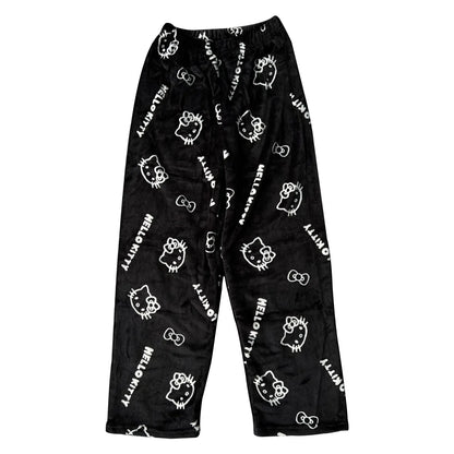 2025 New HelloKitty Outerwear Autumn/Winter Plush Sleeper Pants Women's Warm Pants Flannel Home Pants Soft Warm Sleeper Pants